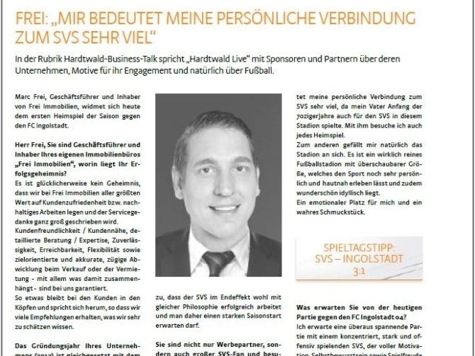 04.08.2017 SV Sandhausen Magazin HARDTWALD LIVE: “Hardtwald-Business-Talk”